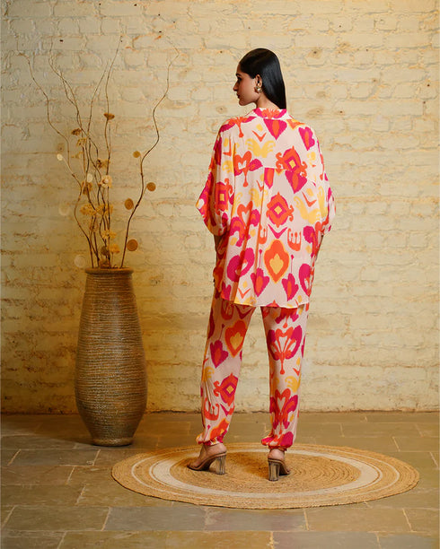 Athena Ikkat Pink & Orange